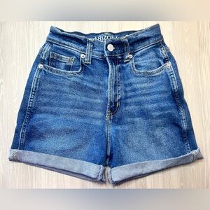 Arizona Jean Co Women’s Size 3 Highest Rise Mom Jean Shorts Denim Cuffed Blue